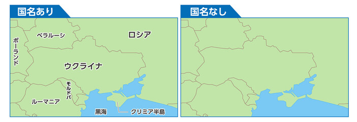 Obraz premium ロシア・ウクライナ周辺地図素材、ニュース、世界情勢