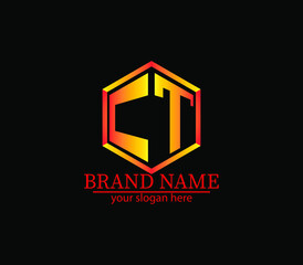 CT,ct creative polygon two letter logo design victor,CT letter logo