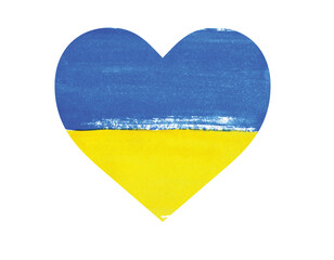 yellow-blue heart like the flag of Ukraine
