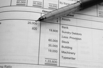 Accounting report, Balance sheet and financial statement .Accounting business concept background.