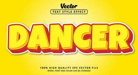 Dancer text in orange and red color combination style, Editable text effect