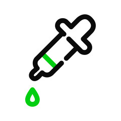 Eyedropper for taking samples or picking colors. Pixel perfect, editable stroke icon