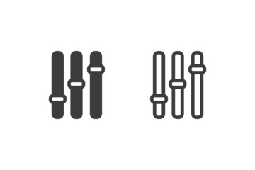 Sound mixer icons flat design or Sound mixer icons. 2 style of sound mixer isolated on white background.
