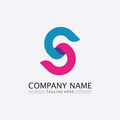 S letter and font design logo Business corporate S letter vector