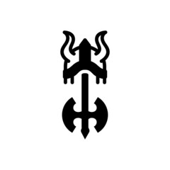 Black solid icon for viking