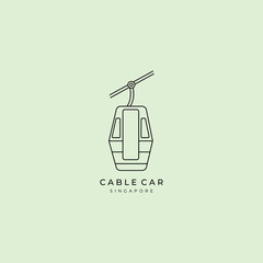 cable car logo cartoon icon design template black modern vector illustration