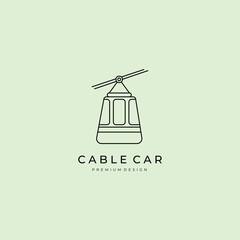 cable car line art minimalist logo vector illustration design