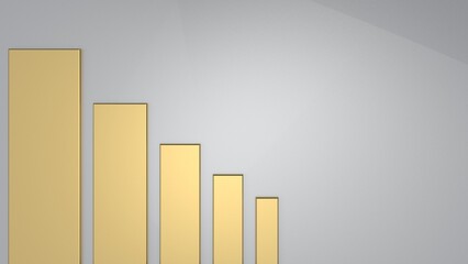 economics gold concept background 3d illustration rendering