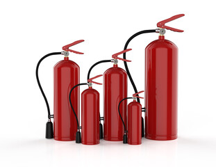 Fire extinguisher on white background - obrazy, fototapety, plakaty