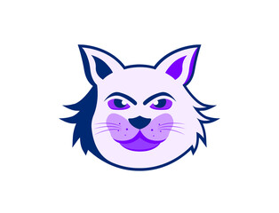 cat face logo, icon vector illustration