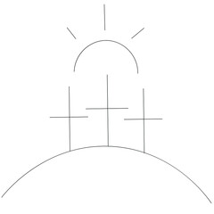 Jesus Christ cross line drawing vector illustration
