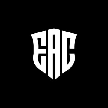 EAC letter logo design with black background in illustrator, vector logo modern alphabet font overlap style. calligraphy designs for logo, Poster, Invitation, etc.