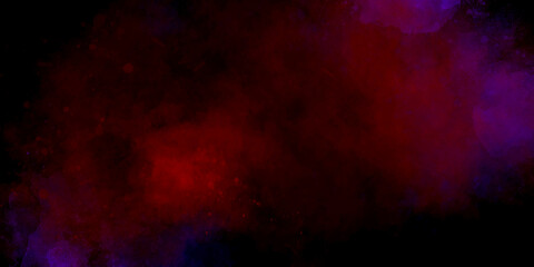 Obraz premium Abstract colorful bright ink and watercolor textures on black paper background. Paint leaks and ombre effects. Hand painted abstract image. Fantasy smooth light red abstract watercolor background. 
