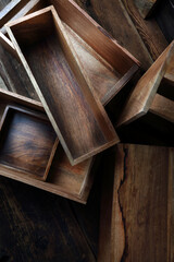 Various handmade mango wood boxes