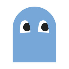 Simple shape character vector illustration in flat color design