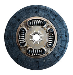 Deteriorated car clutch plates isolated on white background with clipping path