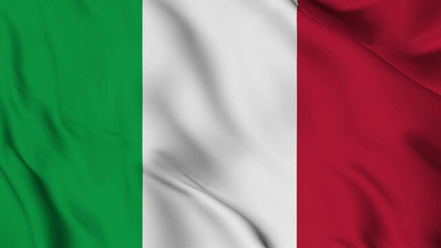 Italy flag waving looping footage Full 4K (3840 x 2160) Realistic Italy Flag Looping background. Looping Closeup Full 4K (3840 x 2160) footage. Italy country flags. June 2
