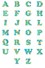 Children's font in the cartoon style of 