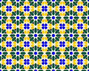 Illustration classic seamless patchwork tile mosaic retro Vintage pattern vector background. Traditional decorative geometric ornate ceramic Suitable interior for bathroom, toilet, kitchen decorative.