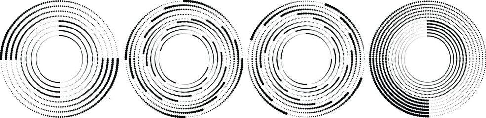 Halftone dots in circle form. round logo . vector dotted frame . design element