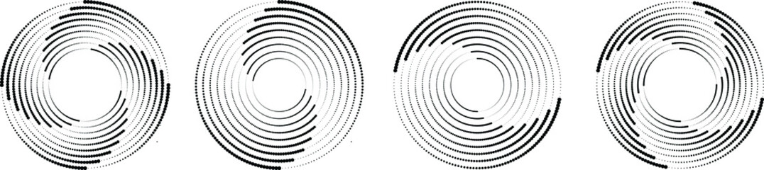 Halftone dots in circle form. round logo . vector dotted frame . design element