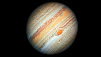 Planet Jupiter with the Big Red Spot. Elements of this image were furnished by NASA.