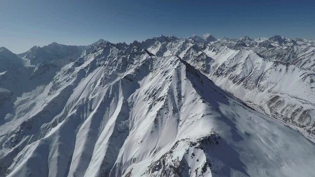 Caucasus, Ossetia. Alagir Gorge. Eastern ridge of the Donisar gorge.