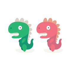 Cute dinosaur abstract illustration. Dinosaur cartoon character illustration. Part of set.