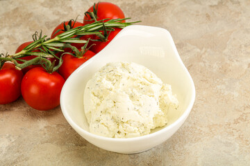 Soft cream cheese with herbs