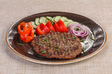 Grilled Beef cutlet with vegetables