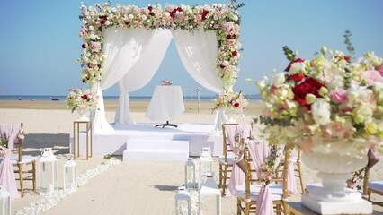 wedding reception at the beach