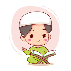 Cute Moslem boy cartoon character