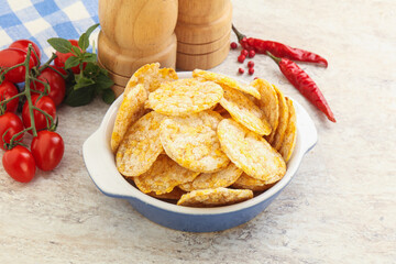 Natural organic grain rice chips
