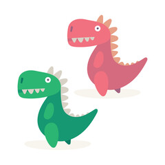 Cute dinosaur abstract illustration. Dinosaur cartoon character illustration. Part of set.