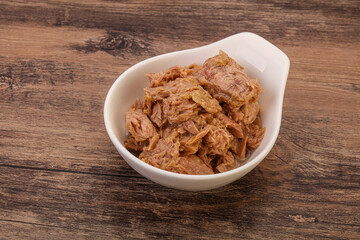 Canned tuna fillet for salad