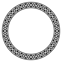 Abstract Aztec frame. Black circle frames with tribal patterns. Vector Illustration. Border template.