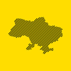 Ukraine tech digital logo vector icon. Germany map line stroke.