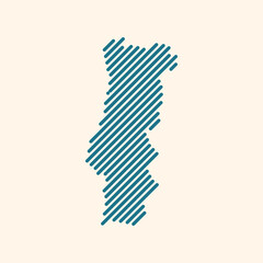 Portugal tech digital logo vector icon. Portugal map outline.