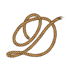 Rope Vector Logo Letter D. D Letter Design Vector
