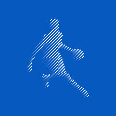 Basketball logo concept. Vector illustration isolated on the blue. Sport icon design.