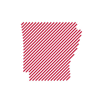 Arkansas, USA tech digital logo vector icon. Arkansas map outline.