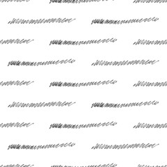 Seamless pattern with black pencil brushstrokes