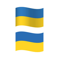 Ukrainian waving flag vector icon. Ukraine national symbol.