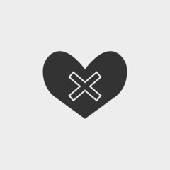 Obraz premium Heart broken vector icon illustration sign 