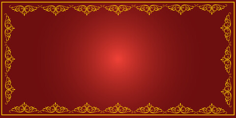 red background with golden frame