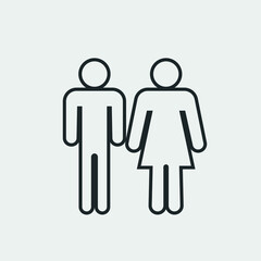 Man and woman vector icon solid grey