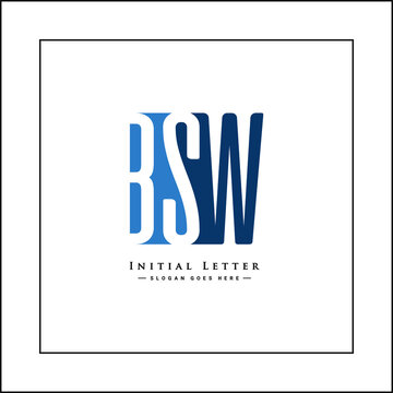 Simple Business Logo for Initial Letter BSW - Alphabet Logo