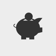 Piggy bank vector icon illustration sign 
