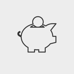 Obraz premium Piggy bank vector icon illustration sign 