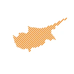 Foto op Canvas Cyprus tech digital logo vector icon. Cyprus map outline. © Дмитрий Сальников